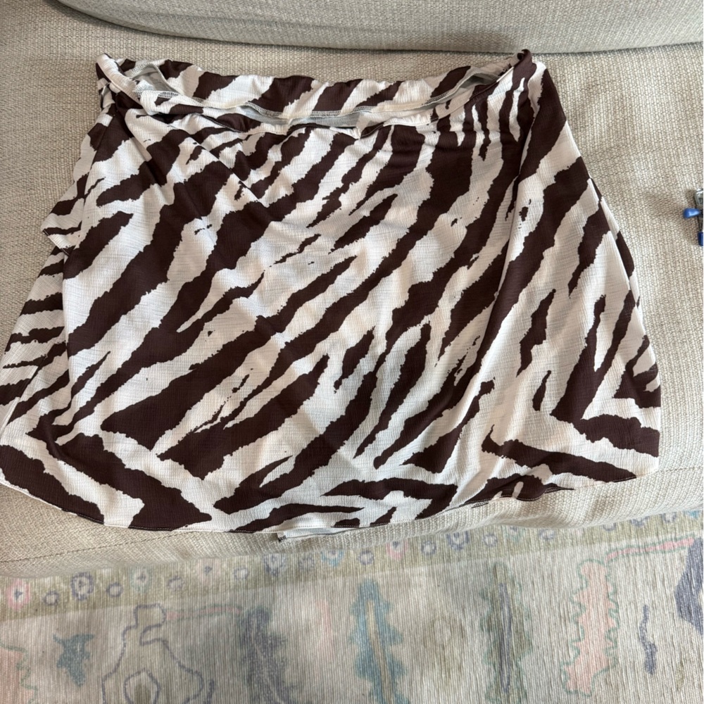 ASOS Design Brown Zebra Print Wrap Skort